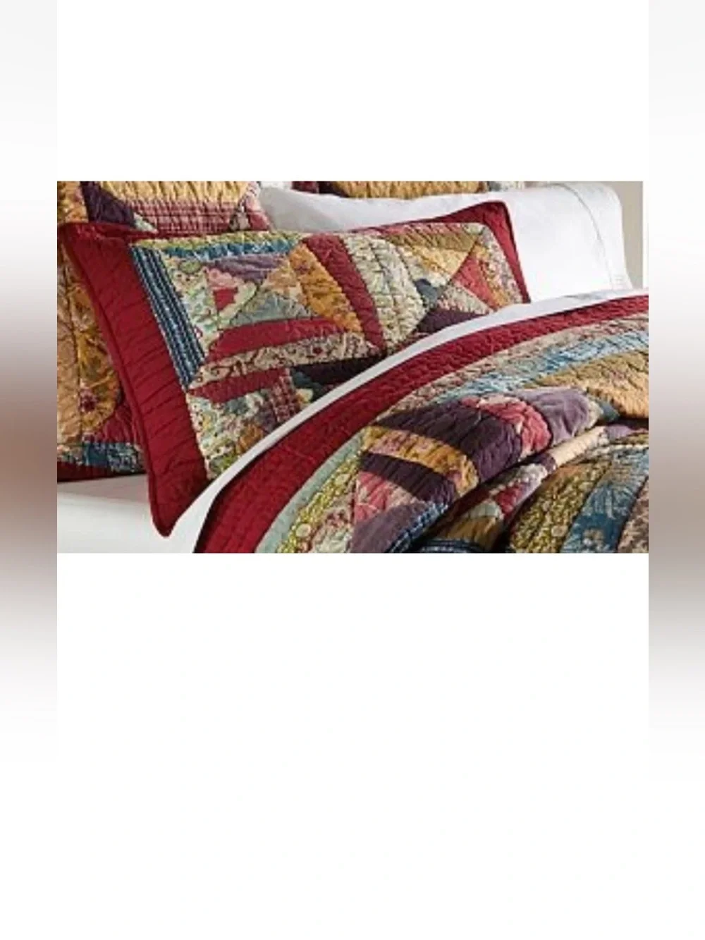 RARE ~ Pottery Barn Patchwork Bandana 2/ Quilt Shams